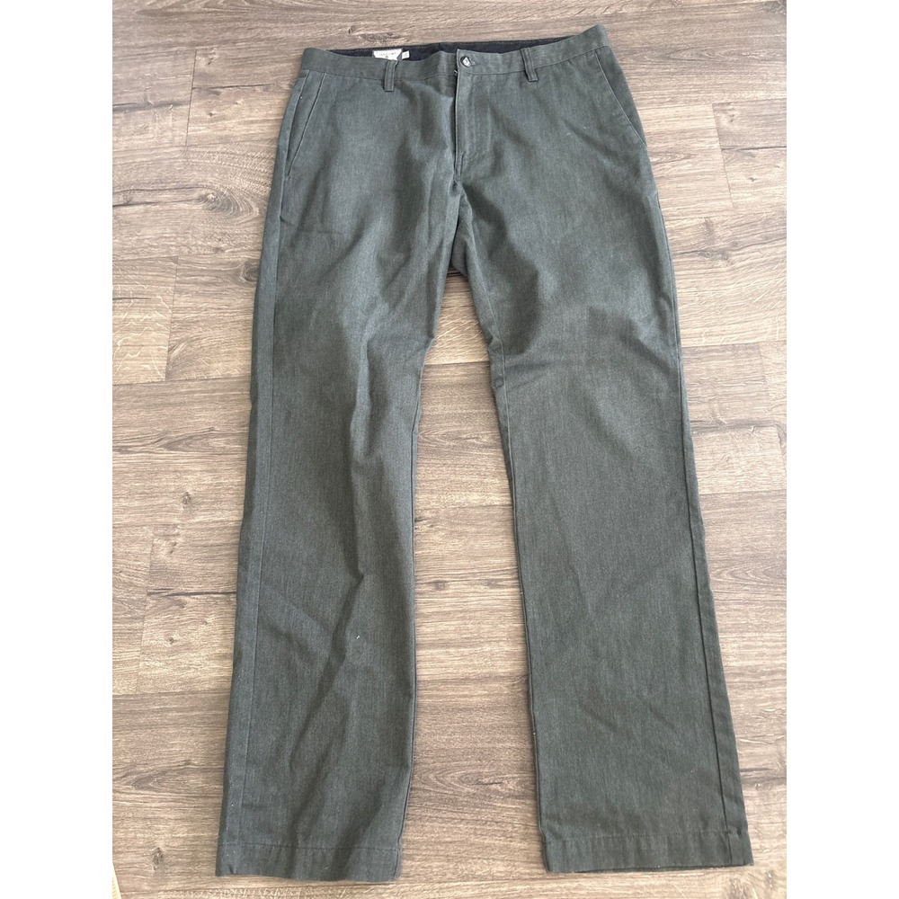 Volcom Corps Class Men 34 Charcoal Gray Chino Pants Straight Leg Skater Casual
